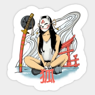 Kitsune girl Sticker